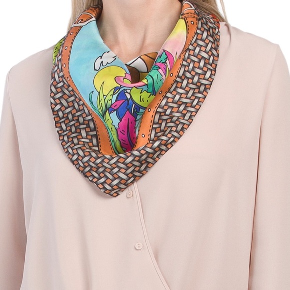 Silk Moschino Square 28 X 28 inch Scarf - Picture 2 of 3